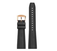 POYNMRE Bracelet universel en caoutchouc fluoré 20 mm 22 compatible avec Breitling Super Ocean Avenger, bracelet de montre sport étanche for homme(Black rose gold,22mm)
