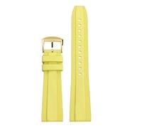 POYNMRE Bracelet universel en caoutchouc fluoré 20 mm 22 compatible avec Breitling Super Ocean Avenger, bracelet de montre sport étanche for homme(Yellow gold,22mm)