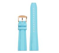 POYNMRE Bracelet universel en caoutchouc fluoré 20 mm 22 compatible avec Breitling Super Ocean Avenger, bracelet de montre sport étanche for homme(Light blue rose gold,20mm)