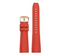 POYNMRE Bracelet universel en caoutchouc fluoré 20 mm 22 compatible avec Breitling Super Ocean Avenger, bracelet de montre sport étanche for homme(Red rose gold,22mm)