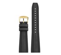 POYNMRE Bracelet universel en caoutchouc fluoré 20 mm 22 compatible avec Breitling Super Ocean Avenger, bracelet de montre sport étanche for homme(Black gold,22mm)