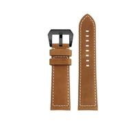 POYNMRE Bracelet vintage 23 mm compatible avec Zenith Pilot 29.2430 Bronze Flying Cowhide Wristband Retro Matte Belt Replacement Bracelet Noir Marron(Light brown-black)