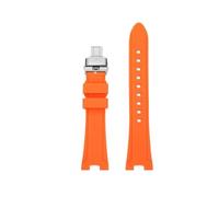 POYNMRE Compatible avec Citizen ME Color Series Green Water Ghost NJ0150 NJ0151 Bracelet de montre en caoutchouc de silicone étanche et cranté(Orange-silver B)