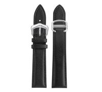 POYNMRE Compatible avec les bracelets de montre en cuir Cartier Must London Solo, démontage rapide, bracelet vache, boucle ardillon déployante, 16, 17, 19, 20, 22, 23 mm(B black no buckle,24mm)