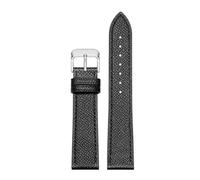 POYNMRE Compatible avec les montres Cartier Band London SOLO MUST Caleb Small Square Montre Homme Femme Bracelet en cuir de vachette Chaîne 14mm 16mm 18mm 20mm(Black-silver,14mm-width)