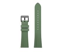 POYNMRE Compatible avec Omega Hippocampus 300 Bracelet de montre de rechange en caoutchouc fluoré Bracelet de montre doux et résistant Accessoire de chaîne de montre 20 mm(Army green-black,22mm)