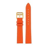 POYNMRE Genuine Leather Strap Of The Watch Is Suitable Compatible With Hermes 14mm 16mm 18mm Fashionable Comfortable Soft Cowhide Bracelet(Orange gold,16mm)
