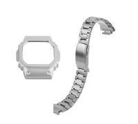 POYNMRE Kit de modification DW5600, boîtier montre léger en alliage titane, bracelet compatible avec Casio 3299 GW-B5600 GW-M5610, lunette métallique outils(Silver Strap Case,DW5600mm)