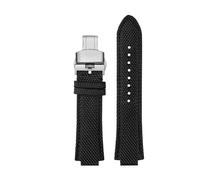 POYNMRE Nouveau bracelet de montre en toile de nylon avec fond en cuir compatible avec la série Casio Edifice GST-B400 EFB-680 ECB-10D, bracelet en silicone(Antique Black)