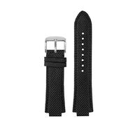 POYNMRE Nouveau bracelet de montre en toile de nylon avec fond en cuir compatible avec la série Casio Edifice GST-B400 EFB-680 ECB-10D, bracelet en silicone(Black Gray)