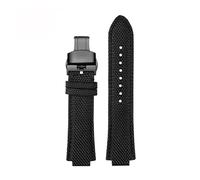 POYNMRE Nouveau bracelet de montre en toile de nylon avec fond en cuir compatible avec la série Casio Edifice GST-B400 EFB-680 ECB-10D, bracelet en silicone(Olive Flak)