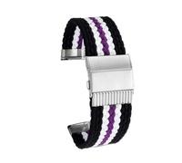 POYNMRE Nouveau bracelet en toile de nylon modifié compatible avec Casio G-SHOCK série DW-5600 DW5600 GW-B5600 GW-M5610 GA900 700 GA110 120 bracelet de montre de sport(White Purple-black)