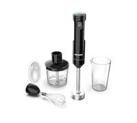 POYOCOM Mixeur plongeant sans fil, mixeur à immersion rechargeable, avec câble de type C, fouet à œufs, hachoir de 500 ml, récipient de 600 ml pour smoothies, milkshakes, sauces et soupes - Noir