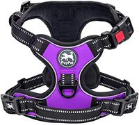 PoyPet Harnais pour chien sans pull - Réfléchissant - Avec poignée de contrôle facile et dos - Parfait pour l'entraînement quotidien, la marche, la course à pied (violet, M)