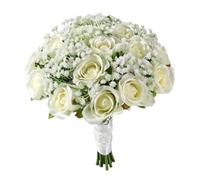 Poystng Arrangement de Fausses Roses pour Bouquet de Mariage avec tiges | La mariée porte des fleurs pour le de la cérémonie, les photos et l ' affichage de la pièce
