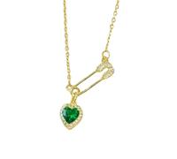 Poystng Collier avec épingle de sûreté, pendentif en forme de cœur à la mode, bijoux de cou en forme de cœur, parfait pour un jeune couple ou un ami proche, accessoires tendance