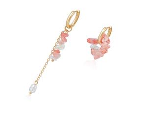 Poystng Ensemble de bijoux minimaliste en alliage avec collier et boucles d ' oreilles en rose écrasé pour des occasions décontractées ou formelles, de bijoux minimaliste à la mode