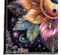 Poystng Tarots Nappe Autels Tissu Fleur Disque Astrologie Divinations Carte Tissu Tapisserie Décoration Murale Fleur Disque Tarots Carte Spirituelle Deckcloth