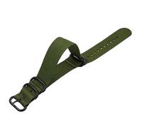 Poyuad 18 mm 20 mm 22 mm 24 mm, longueur 26 cm, bracelet en toile en nylon avec boucle noire à cinq anneaux, acier brut,Vert,20mm