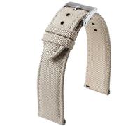 Poyuad Bracelet de montre en toile/nylon imperméable de 20 mm, 22 mm, 20 cm de longueur, bracelet de sport à dégagement rapide, conception double face,Beige,20mm