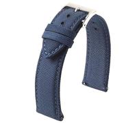 Poyuad Bracelet de montre en toile/nylon imperméable de 20 mm, 22 mm, 20 cm de longueur, bracelet de sport à dégagement rapide, conception double face,Bleu,22mm