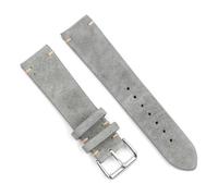 Poyuad Bracelet de montre unisexe en daim avec boucle ardillon, style vintage, accessoire universel remplaçable, longueur 20 cm, 18 mm, 20 mm, 22 mm, 24 mm,Gris,20 mm