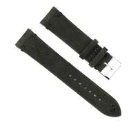 Poyuad Bracelet de montre unisexe en daim avec boucle ardillon, style vintage, accessoire universel remplaçable, longueur 20 cm, 18 mm, 20 mm, 22 mm, 24 mm,Ligne vert foncé-noir,18 mm