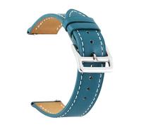 Poyuad Bracelet en cuir à boucle unique, 21 cm de long, 18-24 mm de large, avec boucle ardillon traditionnelle, design élégant et fin, accessoire de rechange,Bleu,18 mm