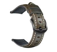 Poyuad Bracelet en cuir à dégagement rapide de 20 cm de long et 18 à 26 mm de large, avec une construction en cuir ciré vintage et une finition bronze.,18 mm