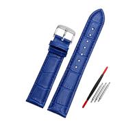 Poyuad Bracelet en cuir bleu de 20 cm de long et de 14 à 23 mm de large, bracelet universel pour homme, un accessoire tendance et élégant.,14 mm