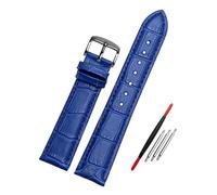 Poyuad Bracelet en cuir bleu de 20 cm de long et de 14 à 23 mm de large, bracelet universel pour homme, un accessoire tendance et élégant.,19 mm