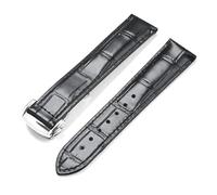 Poyuad Bracelet en cuir de 19 à 22 mm de large, fermoir pliable, cuir imperméable, bracelet élégant et décontracté, accessoires de rechange,22 mm