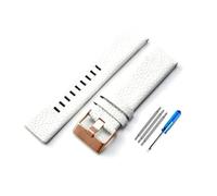 Poyuad Bracelet en cuir de 20 cm de long et de 24 à 26 mm de large, disponible en marron, blanc et noir, en matière résistante, idéal pour un usage quotidien.,30 mm