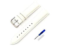 Poyuad Bracelet en cuir grainé de 20 cm de long, 12 à 22 mm de large, texturé, unisexe, élégant, adapté à un usage quotidien.,Blanc,14 mm