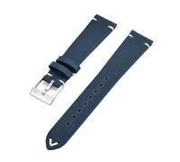 Poyuad Bracelet en cuir nubuck de style vintage, de 20 cm de long et 18 à 22 mm de large, avec un système de dégagement rapide et une doublure douce.,Bleu,20 mm