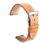 Poyuad Bracelet en cuir pour homme, 16 mm-24 mm, longueur 20 cm, ultra-fin, à ressort et à dégagement rapide, style rétro, accessoires universels remplaçables,Kaki,18 mm