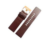 Poyuad Bracelet en cuir pour homme, 26 mm, 28 mm, 30 mm, 32 mm, longueur 20 cm, boucle ardillon élargie, style décontracté, accessoire universel interchangeable.,Rose brun foncé,30 mm