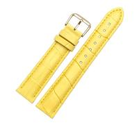 Poyuad Bracelet en cuir pour homme, largeur 12-22 mm, motif alligator, design texturé élégant, aspect raffiné,Jaune,24 mm