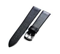 Poyuad Bracelet en cuir souple de 20 cm de long et 16 à 22 mm de large, bracelet de rechange décontracté, idéal pour un usage quotidien.,Noir,16 mm