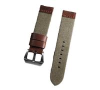 Poyuad Bracelet homme résistant en toile et cuir, de 20 cm de long et 20 à 24 mm de large, style militaire, fabriqué artisanalement.,24 mm
