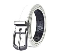 Poyuad Ceinture décontractée réglable pour homme, largeur 70 cm-110 cm, boucle ardillon en alliage de 2,3 cm, ceinture en jean,Blanc,70