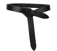 Poyuad Ceinture en cuir noué pour femmes, 2.8cm x 110cm, souple, nouée, accessoires pour robe longue,Noir,110