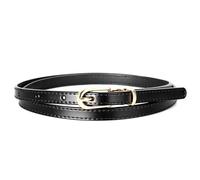 Poyuad Ceinture en cuir pour femmes d'affaires, 95cm, 105cm, 115cm, largeur 1cm, à la mode, décontractée, fine, adaptée aux jupes de costume,Noir,125
