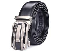 Poyuad Ceinture en cuir pour hommes, 90-160cm de large, 3.5cm, avec boucle coulissante automatique, grande taille, assortie à un jean et un pantalon de costume,160