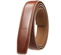 Poyuad Ceinture sans boucle pour homme adaptée pour boucle automatique de 3 cm, 3,1 cm de largeur, marron, 125 cm