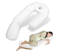 pozico Coussin de Grossesse U-Forme - Oreiller de Maternité Ergonomique avec Repose-Oreille - Coussin Corps Complet pour Dormir, Soulagement Dos, Hanches & Ventre - Housse Velours Lavable