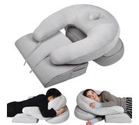 pozico Coussin de Positionnement 3-en-1 - Oreiller Orthopédique Modulable pour Dormeurs Latéraux & Ventrals - Soutien des Genoux, du Cou & du Ventre - Housse Amovible et Lavable