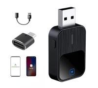 Pozxiol 2 en 1 Adaptateur CarPlay sans Fil -Compatible avec IPhone et Android Auto sans Fil, USB/Type-C, Mini-Stable sans Délai, Plug and Play, iOS 10+ et Véhicules Compatibles CarPlay