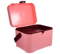 PP Boîte de Rangement Multicouche Poignée et Loquet Rose | Grosse Capacité, Bords Arrondis, Accès Facile, pour Fournitures de Premiers Secours, Voyages, Ateliers