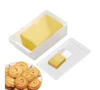 PP Butter Dish with Lid - Countertop Keep Fresh Storage Box with Cutter